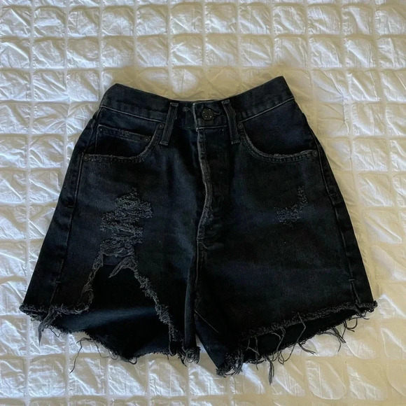 Agolde Dee ultra high rise denim in faded black - Picture 2 of 11